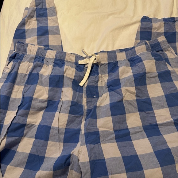 Blue and Grey Plaid Lounge Pants - Picture 1 of 2
